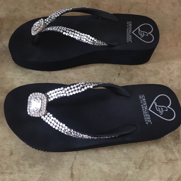NEW Lady Lanell Swarovski platform sandals sz 7 fit 7.5, 8 - Picture 1 of 4